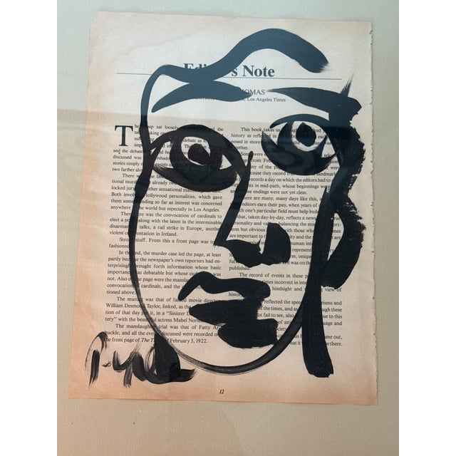 Peter Keil 1970s Peter Keil Abstract Painting Pair on Newsprint For Sale - Image 4 of 8