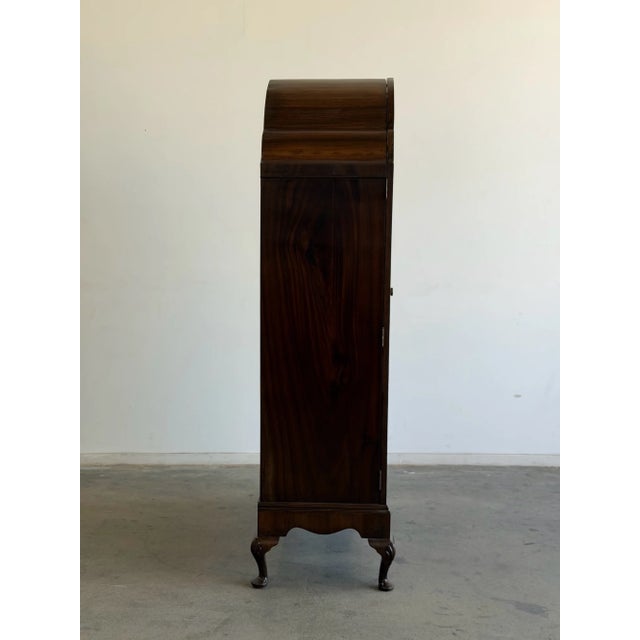1960s Burl & Walnut Art Decor Armoire on Cabriole Legs For Sale - Image 13 of 17