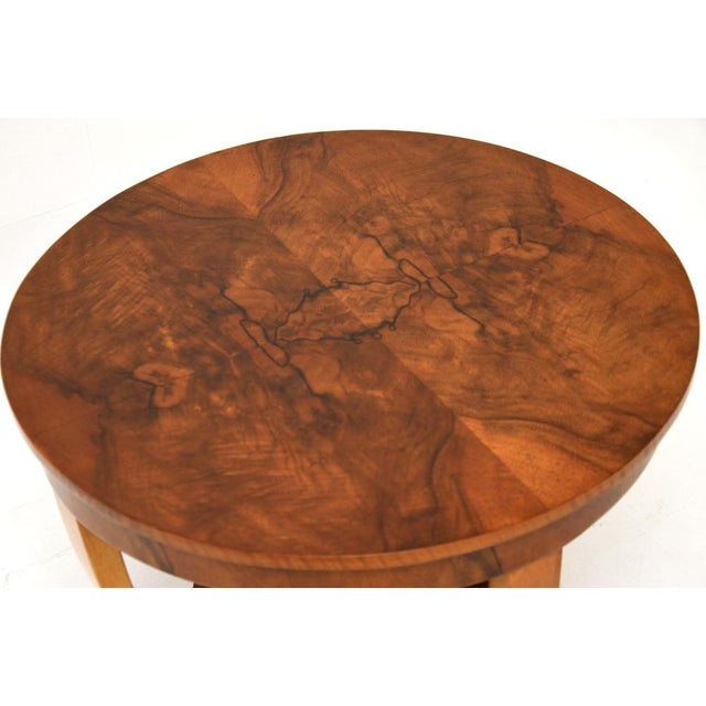 Art Deco Figured Walnut Occasional Coffee Table, 1930s For Sale - Image 4 of 6
