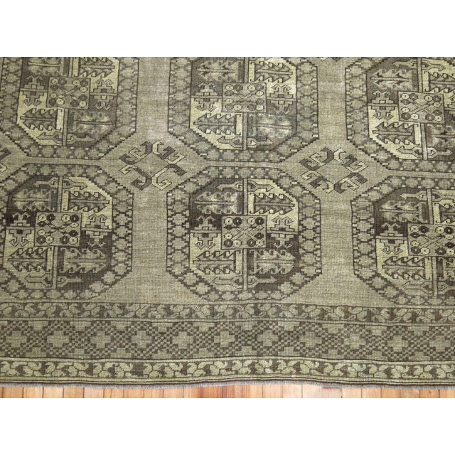 Black Zabihi Collection Vintage Ersari Tribal Room Size Rug in Gray and Brown For Sale - Image 8 of 18
