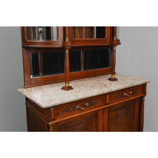 Metal Antique Art Nouveau Sideboard in Oak, 1890s For Sale - Image 7 of 18