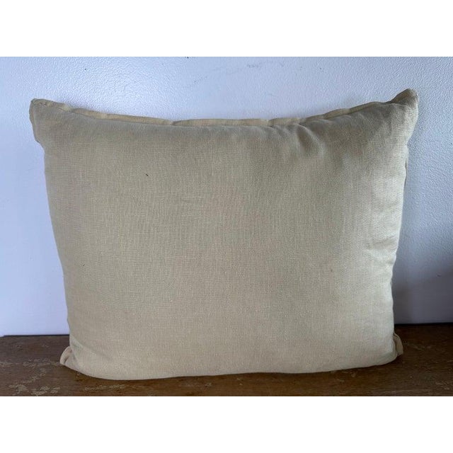 Hand Stenciled Linen Pillow by Nomi Textiles, Rococo Style, For Sale - Image 4 of 5