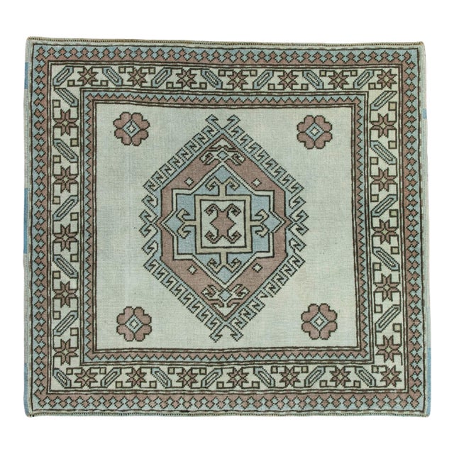 Turkish Vintage Square Rug 4' x 3'8" #20673 For Sale
