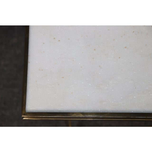 French Maison Jansen Style Directoire Granite Top & Brass End Table For Sale - Image 3 of 10