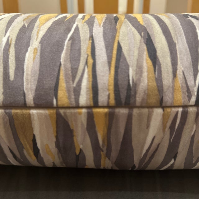 Handcrafted decorative pillowcase, double sided gray gold abstract seaweed Faux Sued with an invisible zipper,...