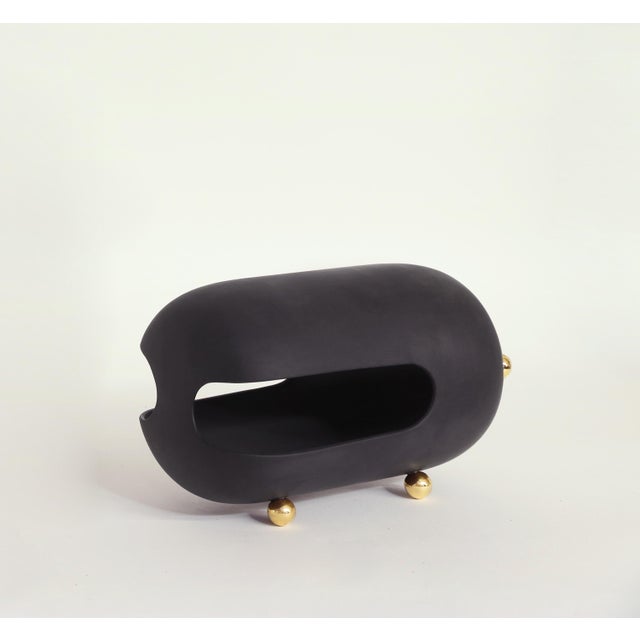 Contemporary Small Anfore Vase in Black by Zpstudio For Sale - Image 3 of 7