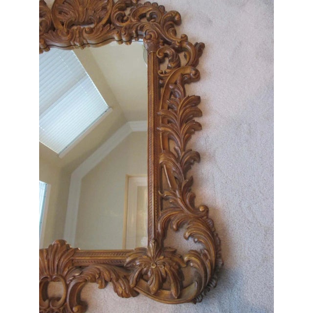 Vintage Mid 20th Century Gold Ornate Mirror For Sale - Image 4 of 9