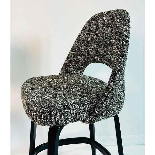 Pair of Eero Saarinen Barstools for Knoll, Upholstered, Labeled & Dated For Sale - Image 13 of 18