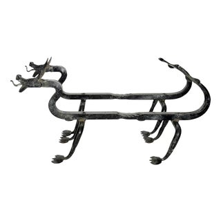 Cast Iron Andirons from Edouard Schenck, France, 1950s, Set of 2 For Sale