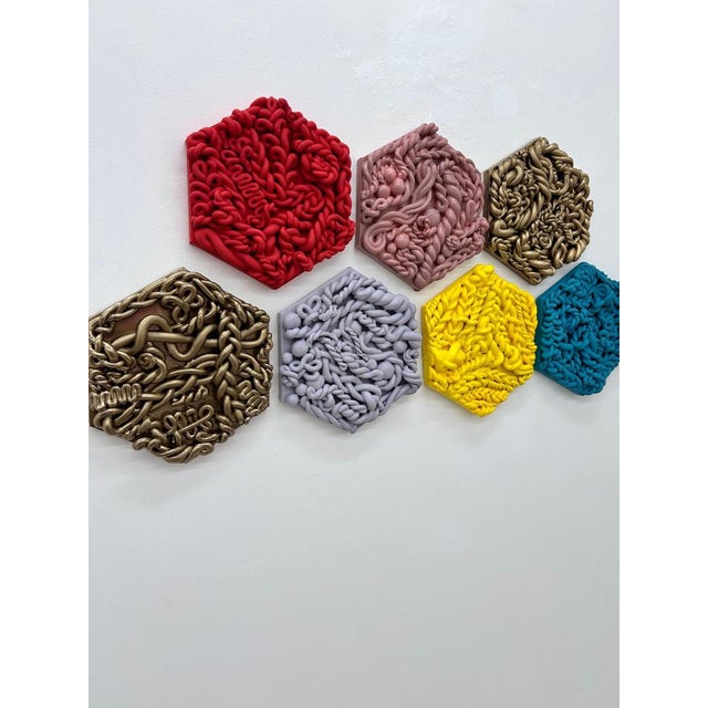 Sculpture Materials Vibrant Pop Art Red Fake Marshmallow Series Sculpture in Clay For Sale - Image 7 of 10