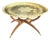 Mid 20th Century Moroccan Hammered Brass & Teak "Spider Leg" Tray Table For Sale