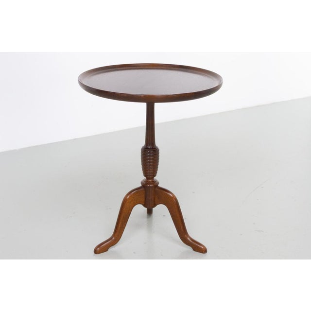 Round Danish Side Table in Oak and Walnut by Anton Kildeberg, 1960s For Sale - Image 17 of 17