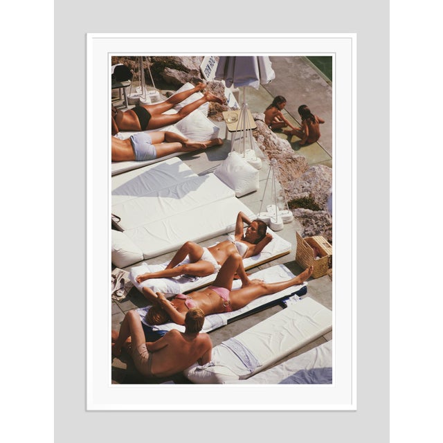 Modern Sunbathers at Eden Roc 1969 by Slim Aarons Framed C-Print For Sale - Image 3 of 3