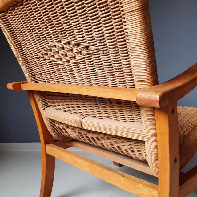 Wood and Cane Lounge Chair by Erich Dieckmann, 1930s For Sale - Image 8 of 9