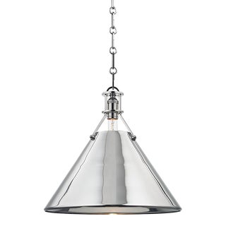 Hudson Valley Lighting Mark D. Sikes Metal No.2 1-Light Large Pendant, Polished Nickel For Sale