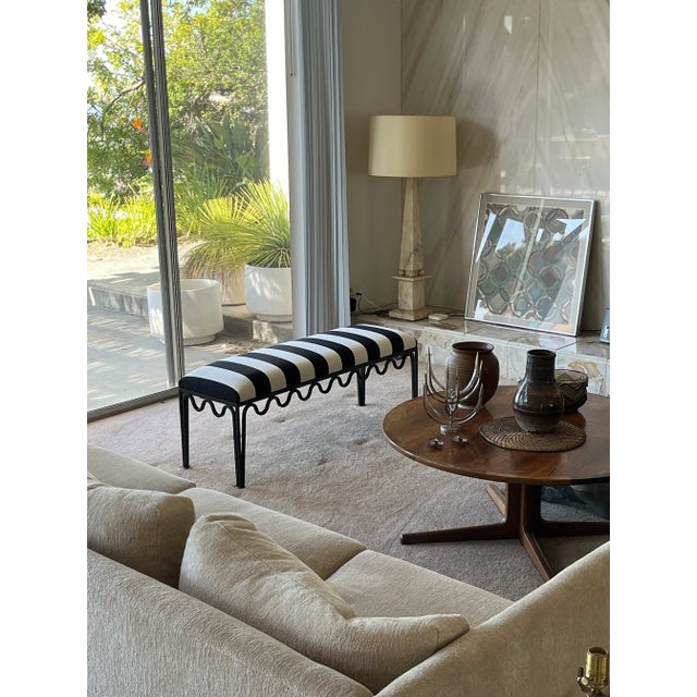 Metal Narrow 'Méandre' Bench by Design Frères For Sale - Image 7 of 8