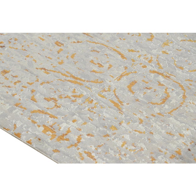 Modern Rug & Kilim’s Contemporary Rug in Gray and Orange Abstract Patterns “Naroon” For Sale - Image 3 of 7