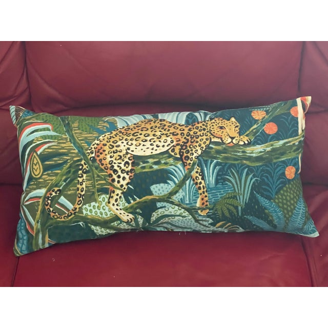 1960s Inside Outside Cheetah Safari Lumbar Pillow For Sale - Image 4 of 6