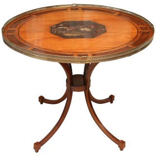 19th C. English Regency Table With Coromandel Inset Plaque For Sale