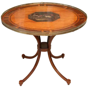 19th C. English Regency Table With Coromandel Inset Plaque