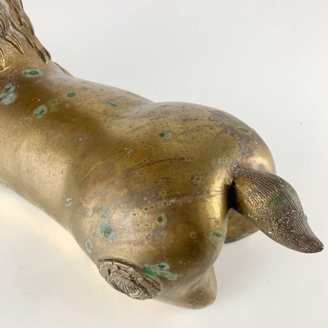 Rare Vintage Sarreid Brass Recumbent Stag Deer Sculpture Hollywood Regency MCM For Sale In Baltimore - Image 6 of 9