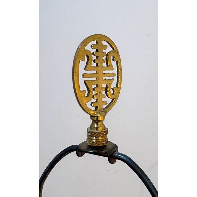 Asian 1940s Blue & White Hand-Painted Asian Ceramic Lamp For Sale - Image 3 of 6