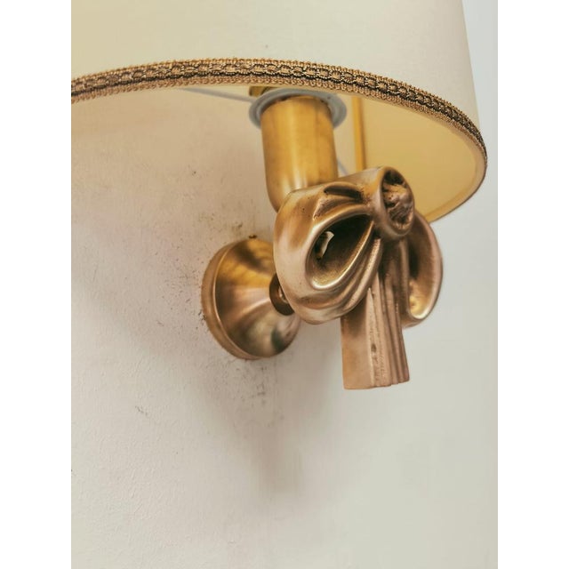 Baroque Vintage Cast Bow with Parchment Fan, 1950s For Sale - Image 3 of 11
