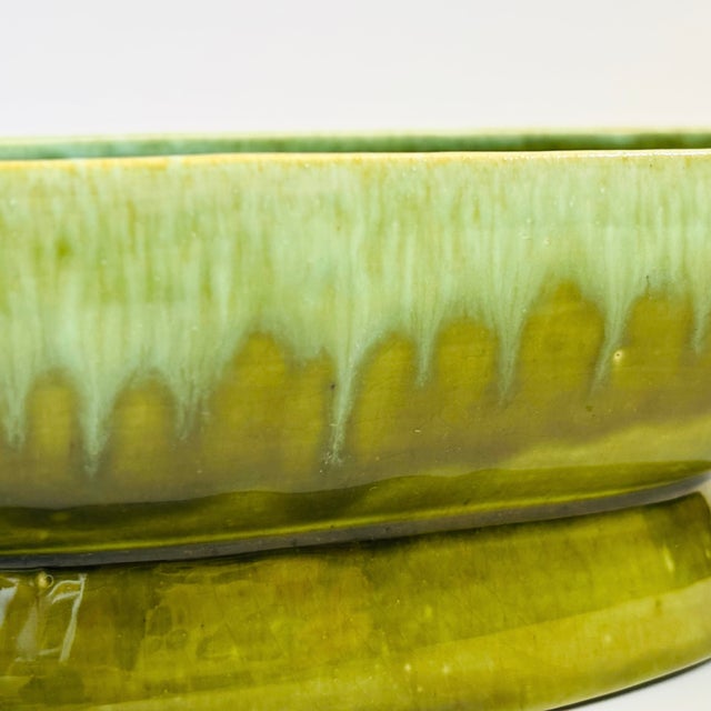 MCM Green Drip Glaze Pottery Bowl For Sale In San Francisco - Image 6 of 10