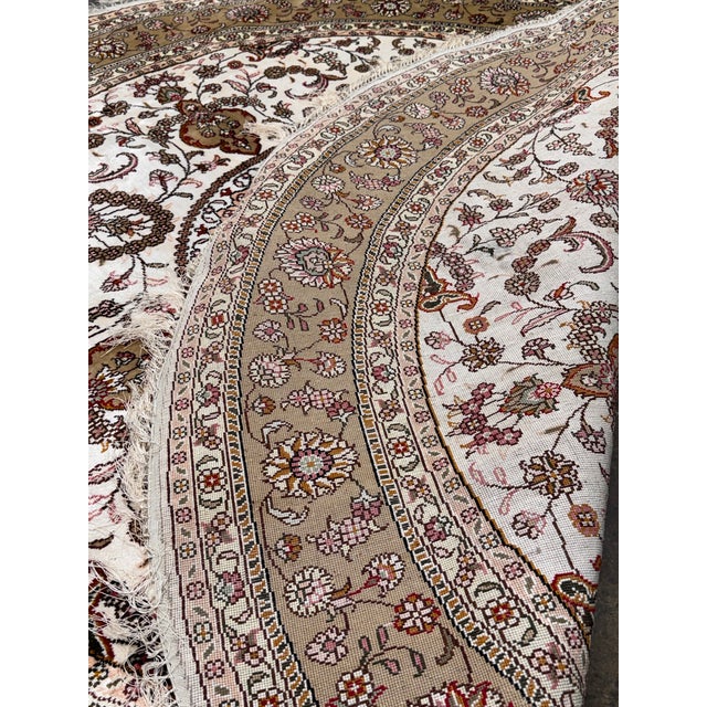 6ft Floral Medallion Silk Rug For Sale - Image 10 of 12