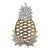 1980s Brass and White Enamel Pineapple Trivet For Sale