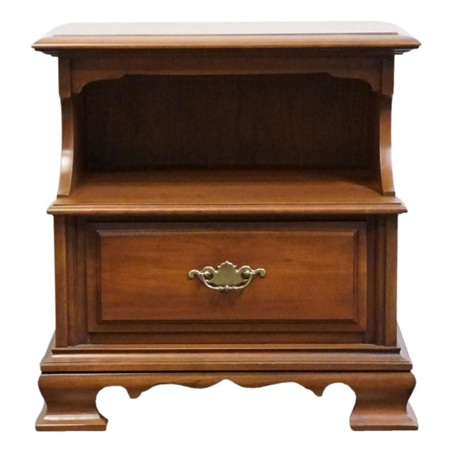Permacraft / Sanford Solid Cherry Early American Traditional 24" Open Cabinet Nightstand 79-32 For Sale