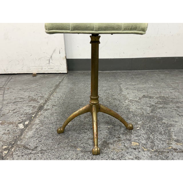 French Brass Swivel Stool, Circa 1940's For Sale - Image 9 of 12