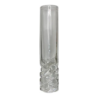 2000s Steuben Crystal Twist Bud Vase, Signed For Sale