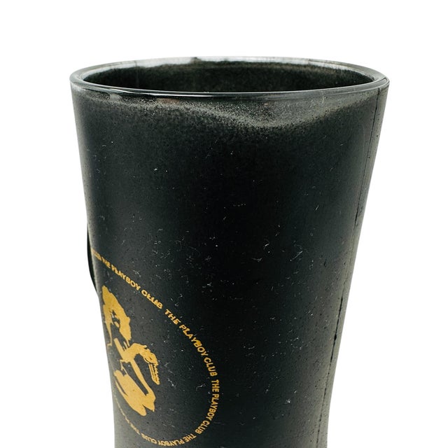 1960s the Playboy Club Matte Black & Gold Glass Beer Steins - Set of 4 For Sale - Image 11 of 14