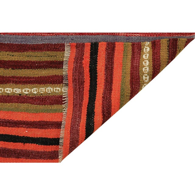 Mid 20th Century Mid 20th Century Vintage Turkish Striped Kilim Rug For Sale - Image 5 of 7