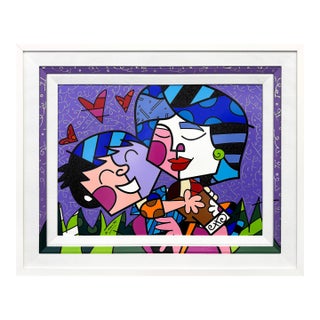 Romero Britto, Mother (Custom Framed Hand Signed Screen Print on Gesso Board), 2001 For Sale