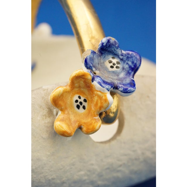 Art Deco Basket Vase in Majolicated Ceramic by Dante Baldelli, 1920s For Sale - Image 12 of 18