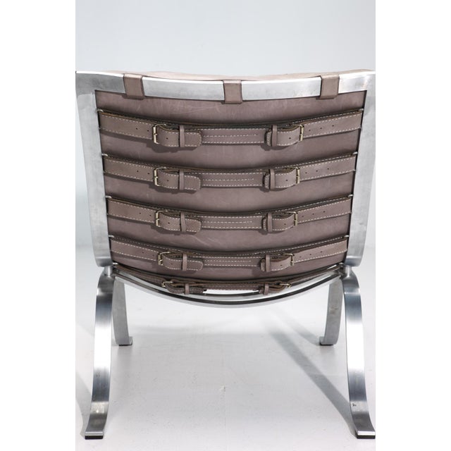 1960s Lowback Ari Chair in Grey Leather by Arne Norel, Denmark, 1960s For Sale - Image 5 of 7