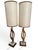 1960s Mid-Century Modern Sculptural Walnut & Brass Table Lamps, Pair For Sale - Image 4 of 8
