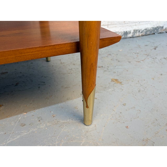 Mid 20th Century Lane Alta Vista Walnut and Brass End Tables For Sale - Image 12 of 14