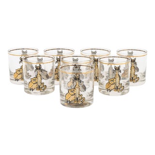 Culver Ltd. "Owl and Pussycat" Rocks Glasses, 8 For Sale