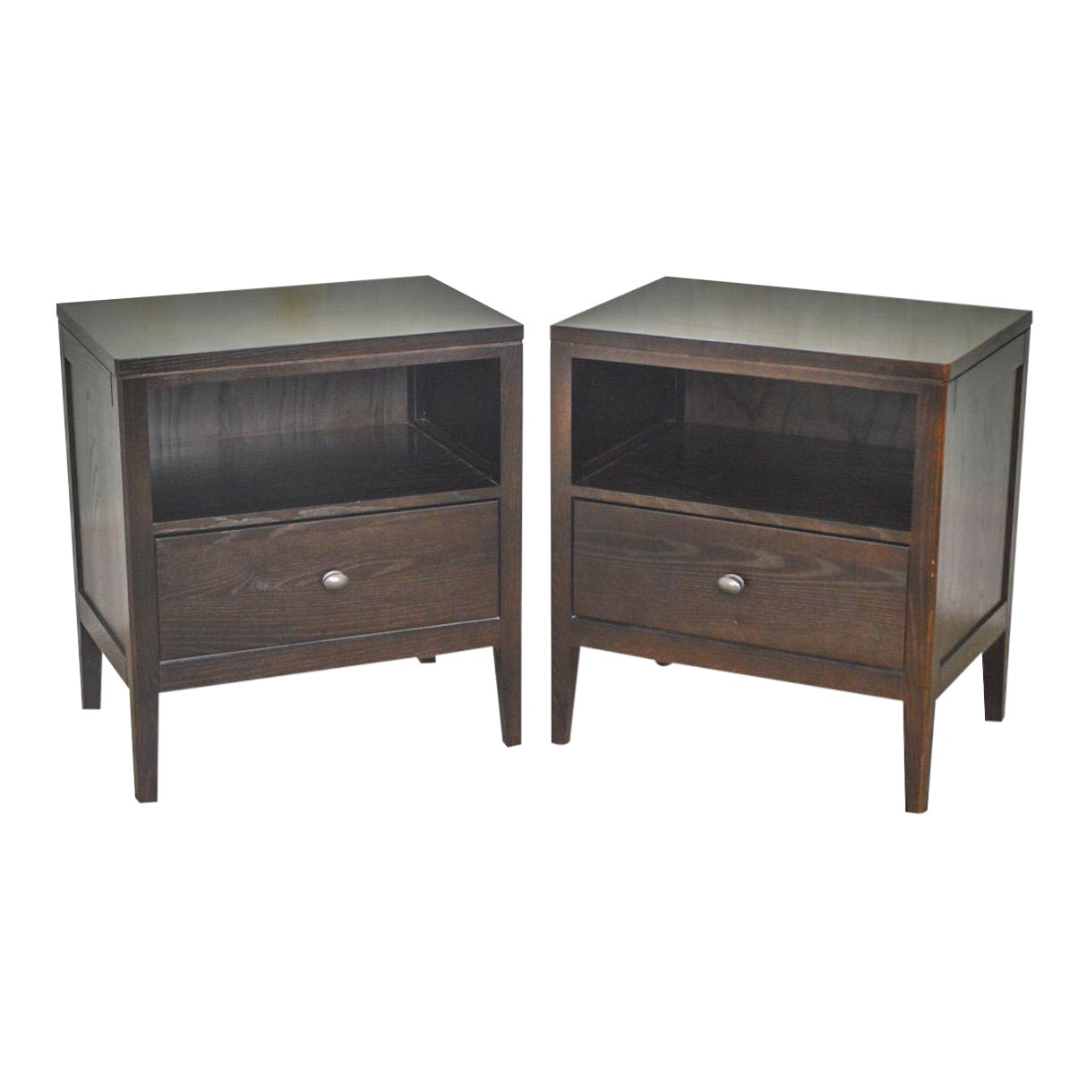 Vermont Tubbs Pair Of Espresso Finish 1 Drawer Nightstands Chairish