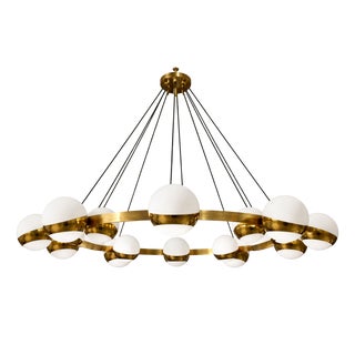 Large Ring Ceiling Lamp with Spheres from Stilnovo, 1950s For Sale