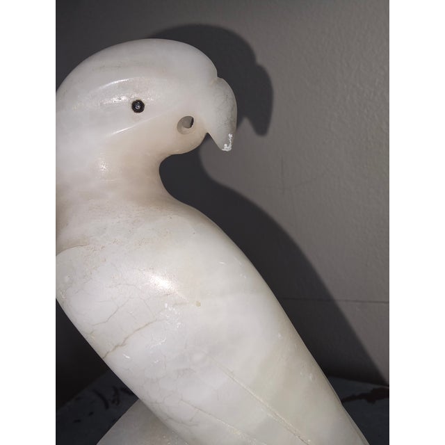 Great vintage Italian carved alabaster parrot Bookends.