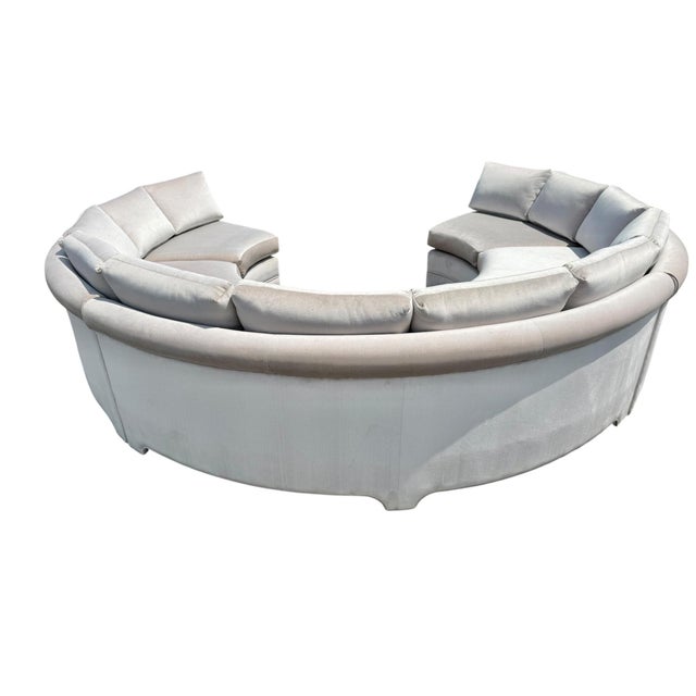 Vintage Thayer Coggin for Milo Baughman Semi-Circular 3-Piece Sectional Sofa For Sale In Philadelphia - Image 6 of 11