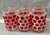 A fun set of 6 medium size glasses, decorated in a frosted white with cranberry red pink polka dots, perfect for holiday...