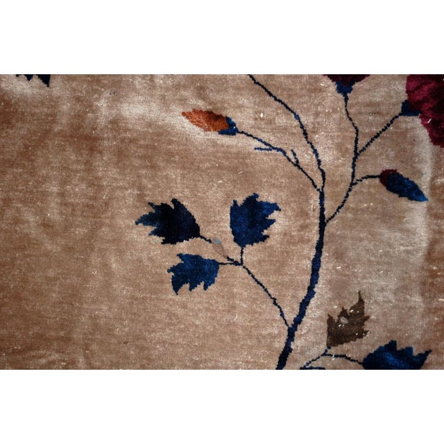 Blue 1920s Antique Art Deco Chinese Rug - 11′4″ × 15′9″ For Sale - Image 8 of 10