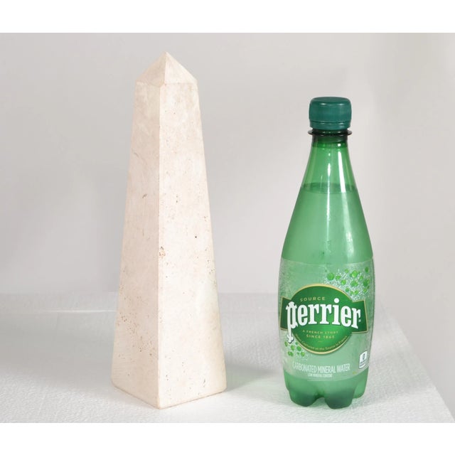 Tan 1980s Travertine Stone Mediterrane Obelisk For Sale - Image 8 of 12