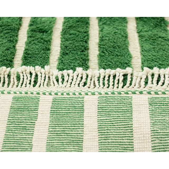 Green Hand-Knotted Wool Rug by Azele Studio For Sale - Image 8 of 9