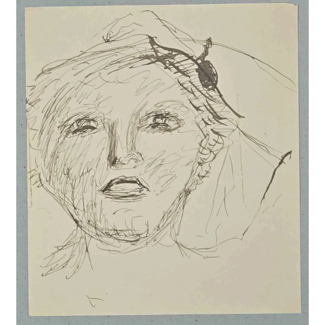 Lucien Coutaud, The Portrait, Original Drawing, 1930s For Sale - Image 3 of 3